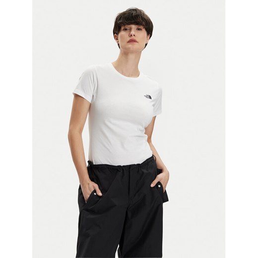 The North Face T-Shirt Simple Dome NF0A87NH Biały Regular Fit ze sklepu MODIVO w kategorii Bluzki damskie - zdjęcie 182695311