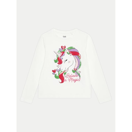 OVS Bluzka 2122169 Écru Regular Fit ze sklepu MODIVO w kategorii Bluzki dziewczęce - zdjęcie 182695431