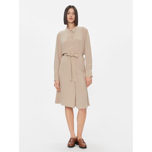 Tommy Hilfiger Sukienka koszulowa WW0WW40563 Beżowy Regular Fit ze sklepu MODIVO w kategorii Sukienki - zdjęcie 182695460