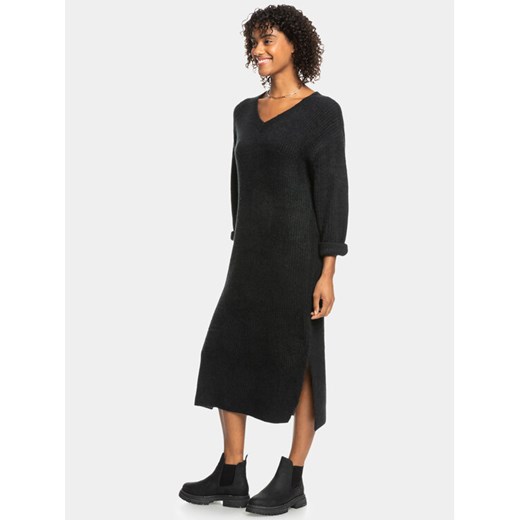 Roxy Sukienka dzianinowa Winter Escape Ktdr ERJKD03449 Szary Regular Fit ze sklepu MODIVO w kategorii Sukienki - zdjęcie 182695574