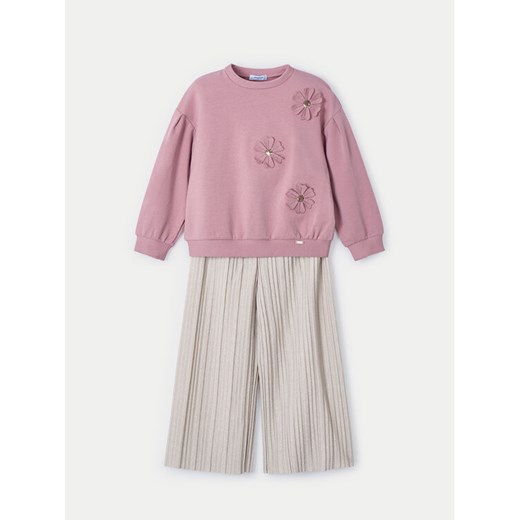 Mayoral Komplet bluza i spodnie materiałowe 4551 Różowy Regular Fit ze sklepu MODIVO w kategorii Komplety dziewczęce - zdjęcie 182695783