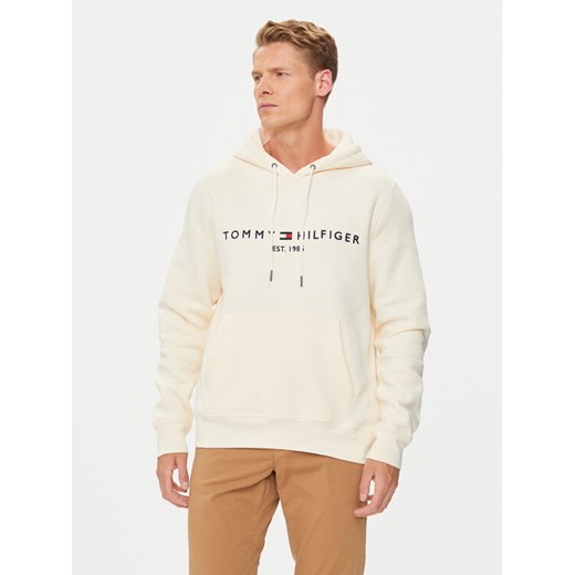 Tommy Hilfiger Bluza Logo MW0MW11599 Beżowy Regular Fit ze sklepu MODIVO w kategorii Bluzy męskie - zdjęcie 182695873