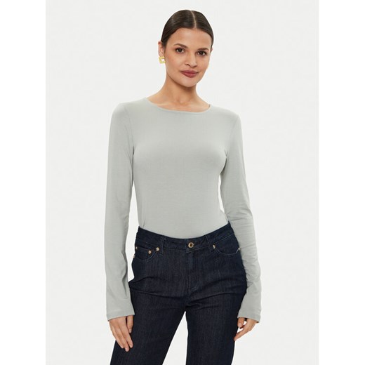 Gina Tricot Bluzka 23221 Szary Slim Fit ze sklepu MODIVO w kategorii Bluzki damskie - zdjęcie 182695964