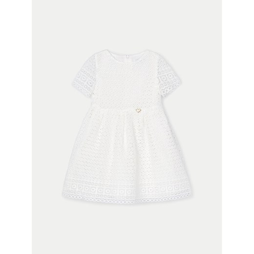 Mayoral Sukienka elegancka 03918 Écru Regular Fit ze sklepu MODIVO w kategorii Sukienki dziewczęce - zdjęcie 182696113