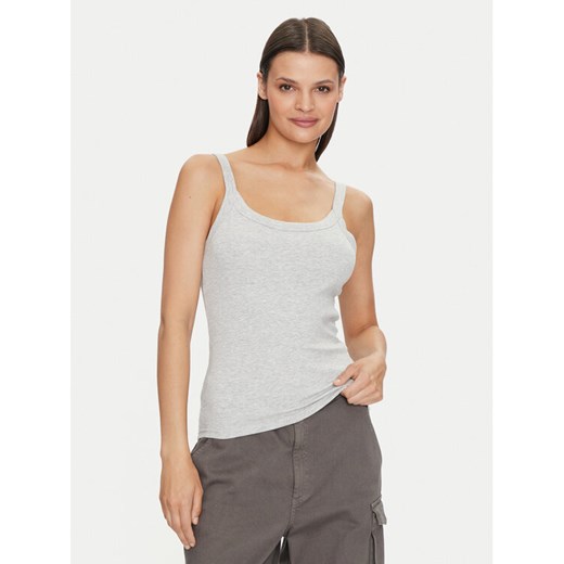 Gina Tricot Top Basic 14188 Szary Slim Fit ze sklepu MODIVO w kategorii Bluzki damskie - zdjęcie 182696361