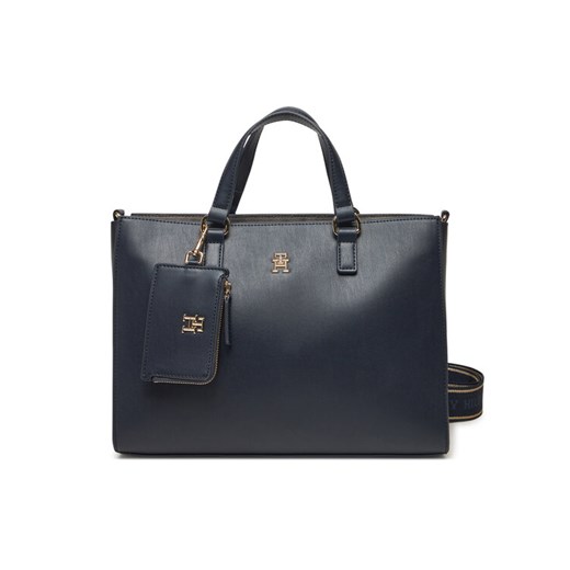 Tommy Hilfiger Torebka Joy Satchel AW0AW16814 Granatowy ze sklepu MODIVO w kategorii Torebki damskie - zdjęcie 182696384