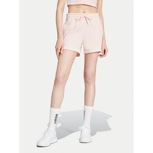 adidas Szorty sportowe Essentials Small Logo JH3683 Różowy Loose Fit ze sklepu MODIVO w kategorii Szorty - zdjęcie 182696412