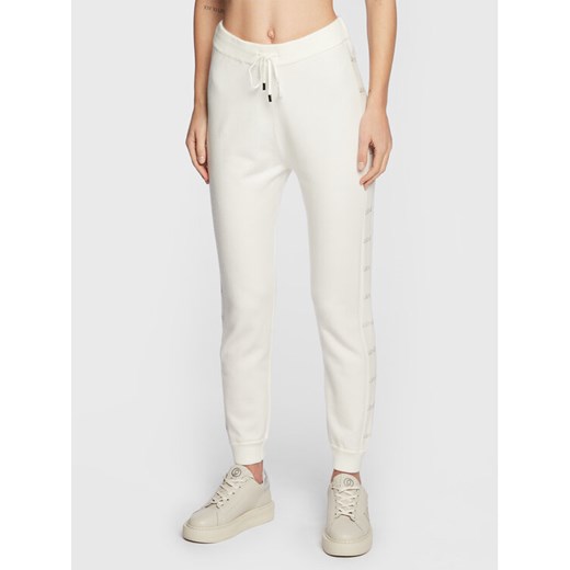 Liu Jo Sport Spodnie dzianinowe TF2106 MA63M Écru Regular Fit ze sklepu MODIVO w kategorii Spodnie damskie - zdjęcie 182696504