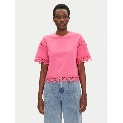 Morgan T-Shirt 251-DFUTUR M Różowy Regular Fit ze sklepu MODIVO w kategorii Bluzki damskie - zdjęcie 182696592
