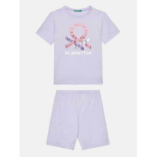 United Colors Of Benetton Piżama 30960P06S Fioletowy Regular Fit ze sklepu MODIVO w kategorii Piżamy dziecięce - zdjęcie 182696713