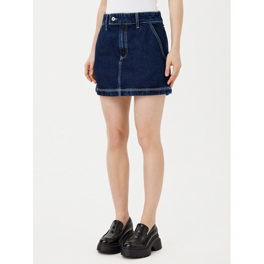 HUGO Spódnica jeansowa mini 50531831 Granatowy Regular Fit ze sklepu MODIVO w kategorii Spódnice - zdjęcie 182696771