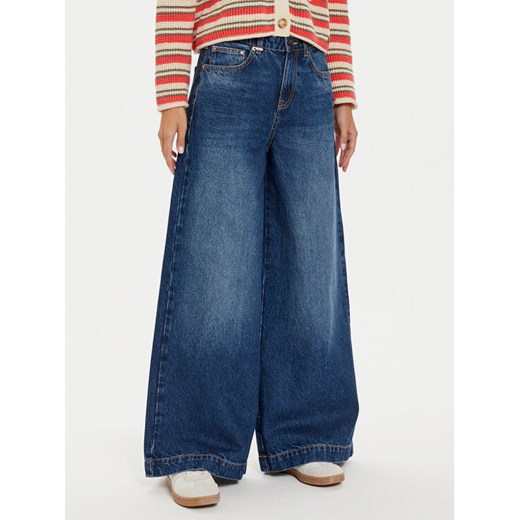 United Colors Of Benetton Jeansy 45F8DE01Z Granatowy Wide Leg ze sklepu MODIVO w kategorii Jeansy damskie - zdjęcie 182696852