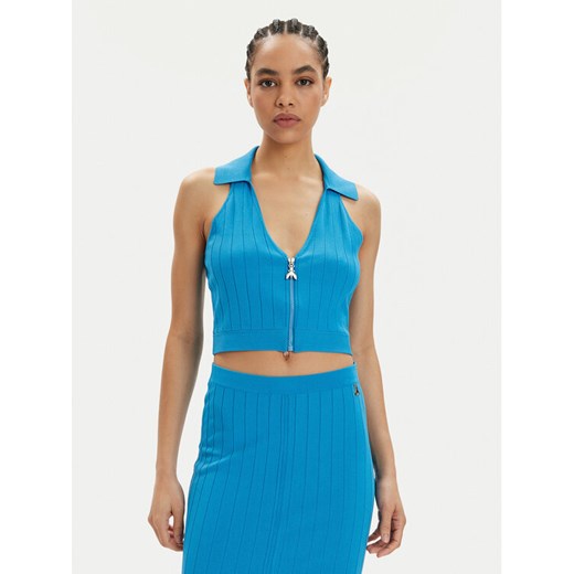 Patrizia Pepe Top 2K0257/K182-CA04 Niebieski Slim Fit ze sklepu MODIVO w kategorii Bluzki damskie - zdjęcie 182696913