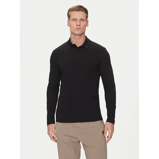 BOSS Polo Plisy 50536609 Czarny Regular Fit ze sklepu MODIVO w kategorii T-shirty męskie - zdjęcie 182697033