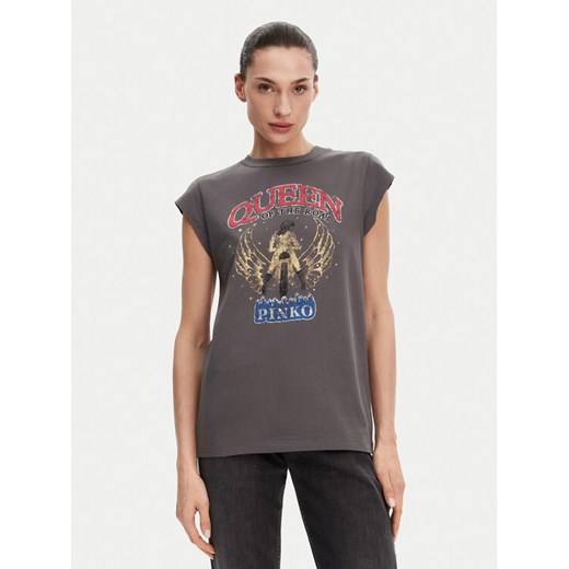 PINKO T-Shirt Marrakech 104603 A2DA Szary Regular Fit ze sklepu MODIVO w kategorii Bluzki damskie - zdjęcie 182697080