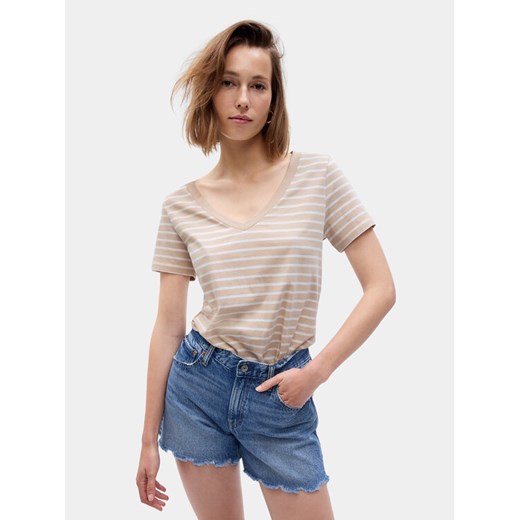 Gap T-Shirt 740140-58 Beżowy Regular Fit ze sklepu MODIVO w kategorii Bluzki damskie - zdjęcie 182697140