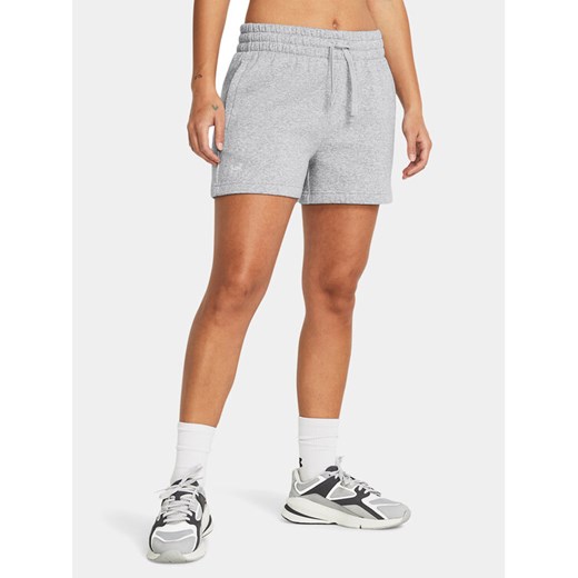Under Armour Szorty sportowe Rival Fleece Short 1382723-011 Szary Loose Fit ze sklepu MODIVO w kategorii Szorty - zdjęcie 182697151