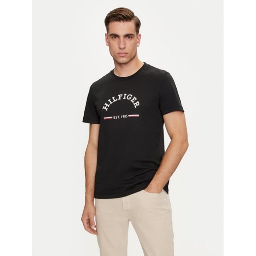 Tommy Hilfiger T-Shirt Arch MW0MW35466 Czarny Slim Fit ze sklepu MODIVO w kategorii T-shirty męskie - zdjęcie 182697180