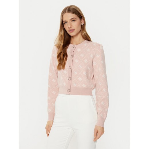 Guess Kardigan W4BR0D Z3JD2 Różowy Regular Fit ze sklepu MODIVO w kategorii Swetry damskie - zdjęcie 182697394