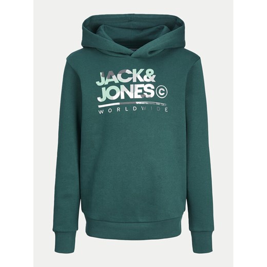 Jack&Jones Junior Bluza Luke 12259795 Zielony Standard Fit ze sklepu MODIVO w kategorii Bluzy chłopięce - zdjęcie 182697402