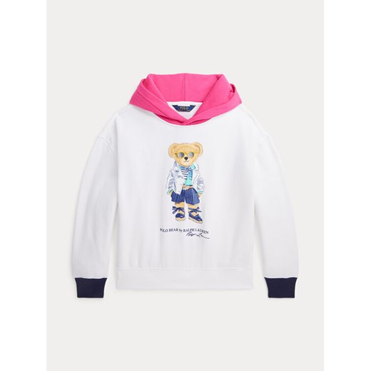 Polo Ralph Lauren Bluza Bear Hoodie 313926018001 Biały Regular Fit ze sklepu MODIVO w kategorii Bluzy dziewczęce - zdjęcie 182697412