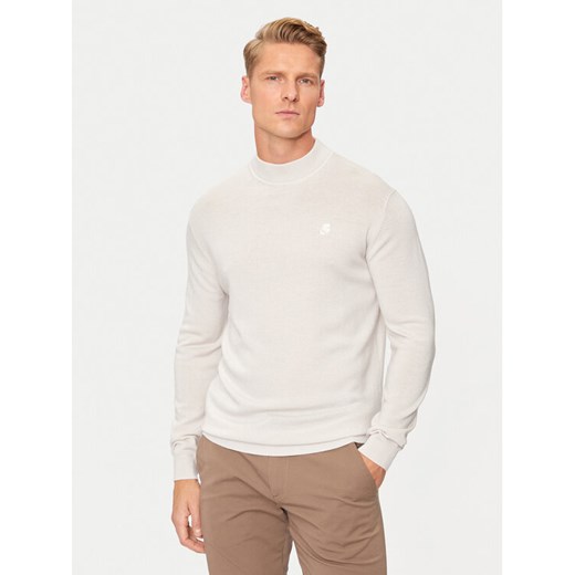 KARL LAGERFELD Golf 655002 544399 Beżowy Regular Fit ze sklepu MODIVO w kategorii Swetry męskie - zdjęcie 182697454