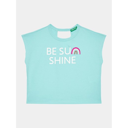 United Colors Of Benetton T-Shirt 3096C10BW Niebieski Regular Fit ze sklepu MODIVO w kategorii Bluzki dziewczęce - zdjęcie 182697620