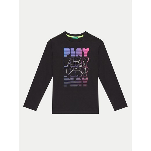 United Colors Of Benetton Bluzka 3696C10M7 Czarny Regular Fit United Colors Of Benetton 168 MODIVO
