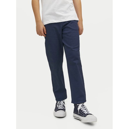 Jack&Jones Junior Chinosy Marco 12224625 Granatowy Regular Fit ze sklepu MODIVO w kategorii Spodnie chłopięce - zdjęcie 182697721
