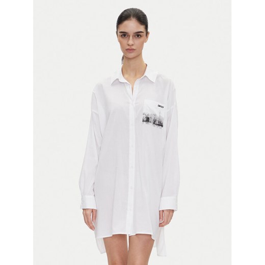DKNY Koszula nocna YI30048 Biały Relaxed Fit ze sklepu MODIVO w kategorii Koszule nocne - zdjęcie 182697730