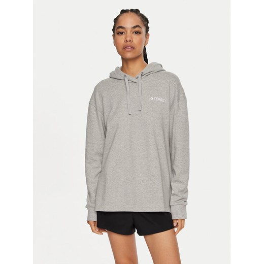 adidas Bluza Terrex Logo IB6567 Szary Regular Fit ze sklepu MODIVO w kategorii Bluzy damskie - zdjęcie 182697733