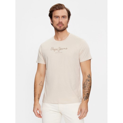 Pepe Jeans T-Shirt Eggo N PM508208 Beżowy Regular Fit ze sklepu MODIVO w kategorii T-shirty męskie - zdjęcie 182697944