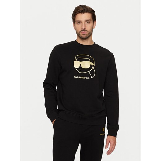 KARL LAGERFELD Bluza 705462 551900 Czarny Regular Fit ze sklepu MODIVO w kategorii Bluzy męskie - zdjęcie 182698002
