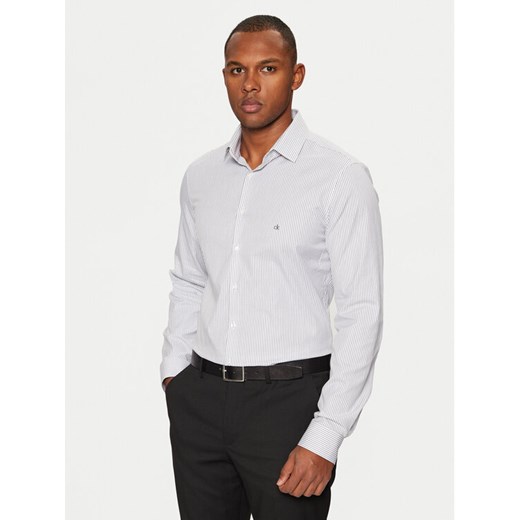Calvin Klein Koszula K10K113865 Biały Slim Fit ze sklepu MODIVO w kategorii Koszule męskie - zdjęcie 182698010