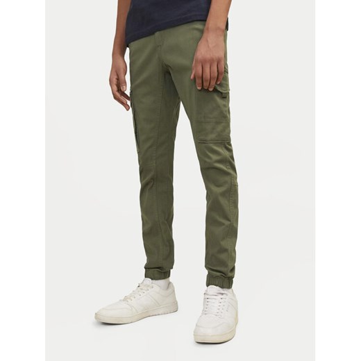 Jack&Jones Junior Spodnie materiałowe Paul 12151639 Zielony Slim Fit ze sklepu MODIVO w kategorii Spodnie chłopięce - zdjęcie 182698020
