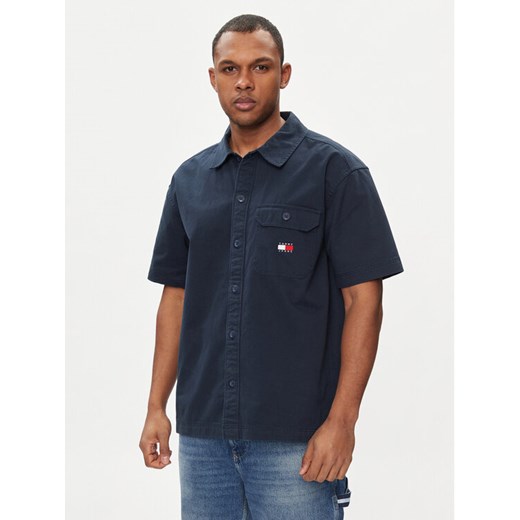 Tommy Jeans Koszula Essential DM0DM18969 Granatowy Regular Fit ze sklepu MODIVO w kategorii Koszule męskie - zdjęcie 182698053