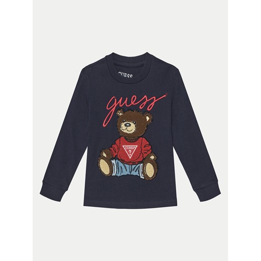 Guess Bluzka L5RI32 K8HM4 Granatowy Regular Fit ze sklepu MODIVO w kategorii Bluzki dziewczęce - zdjęcie 182698063