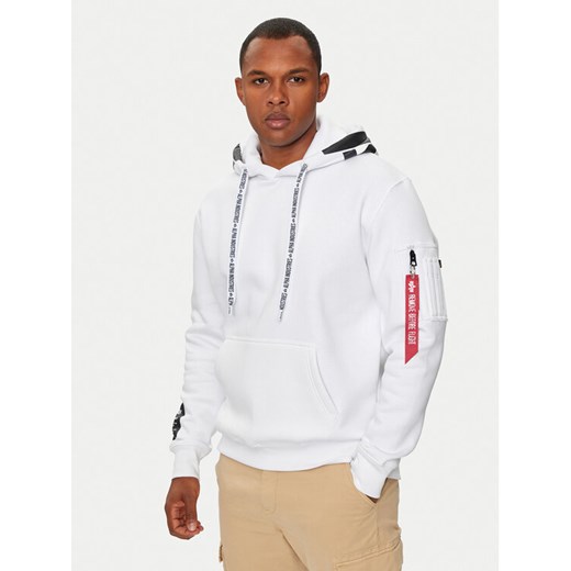 Alpha Industries Bluza 126803 Biały Regular Fit ze sklepu MODIVO w kategorii Bluzy męskie - zdjęcie 182698142