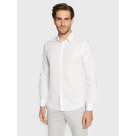 Sisley Koszula 5CNX5QL19 Biały Slim Fit ze sklepu MODIVO w kategorii Koszule męskie - zdjęcie 182698143