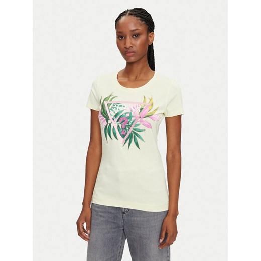 Guess T-Shirt W5GI07 J1314 Żółty Regular Fit ze sklepu MODIVO w kategorii Bluzki damskie - zdjęcie 182698153