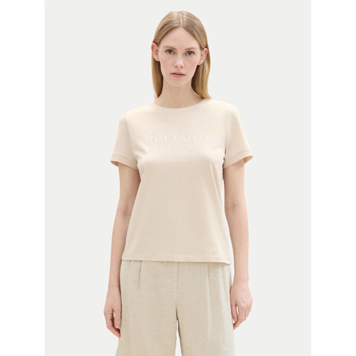 Tom Tailor T-Shirt 1043695 Beżowy Regular Fit ze sklepu MODIVO w kategorii Bluzki damskie - zdjęcie 182698203