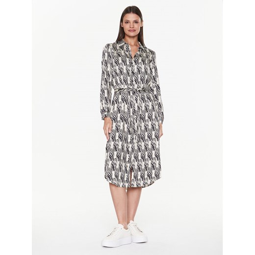 Sisley Sukienka koszulowa 4UUFLV03A Écru Regular Fit ze sklepu MODIVO w kategorii Sukienki - zdjęcie 182698233