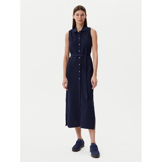 Lacoste Sukienka koszulowa EF1107 Granatowy Regular Fit ze sklepu MODIVO w kategorii Sukienki - zdjęcie 182698570
