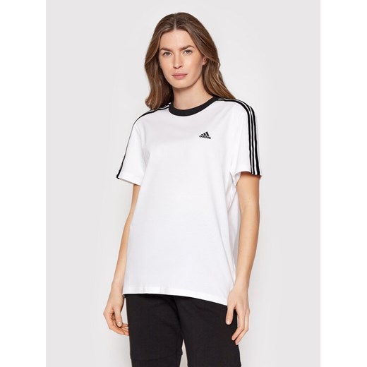 adidas T-Shirt Essentials H10201 Biały Relaxed Fit ze sklepu MODIVO w kategorii Bluzki damskie - zdjęcie 182698582