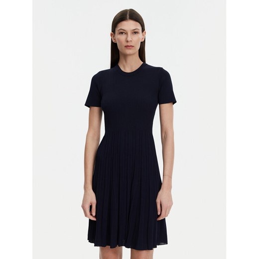 MICHAEL Michael Kors Sukienka dzianinowa MS5830OBFD Granatowy Slim Fit ze sklepu MODIVO w kategorii Sukienki - zdjęcie 182698643