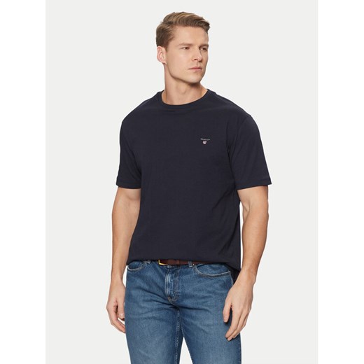 Gant T-Shirt Original Shield 2003295 Granatowy Regular Fit ze sklepu MODIVO w kategorii T-shirty męskie - zdjęcie 182698714
