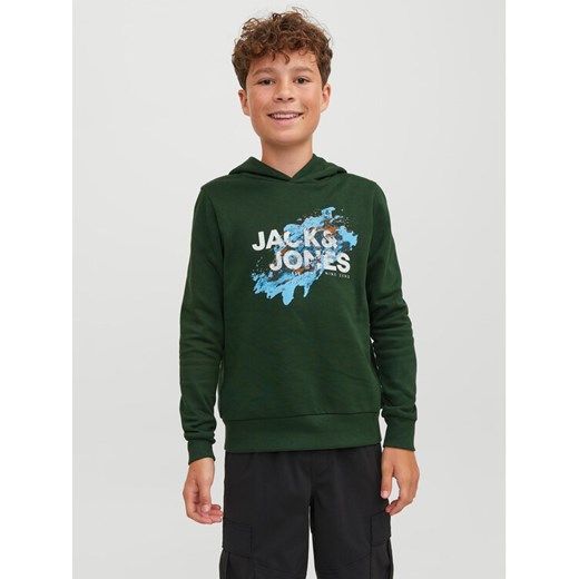 Jack&Jones Junior Bluza 12237210 Zielony Regular Fit ze sklepu MODIVO w kategorii Bluzy chłopięce - zdjęcie 182698734