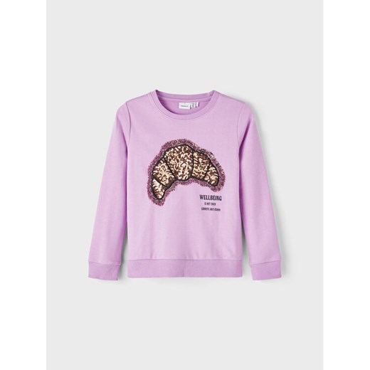 NAME IT Bluza 13219588 Fioletowy Regular Fit ze sklepu MODIVO w kategorii Bluzy dziewczęce - zdjęcie 182698853