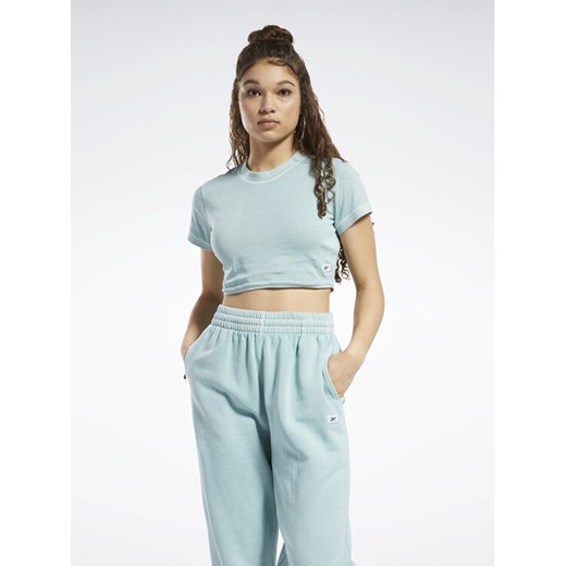 Reebok T-Shirt Classics Natural Dye Cropped Fitted T-Shirt HK4968 Szary ze sklepu MODIVO w kategorii Bluzki damskie - zdjęcie 182698961