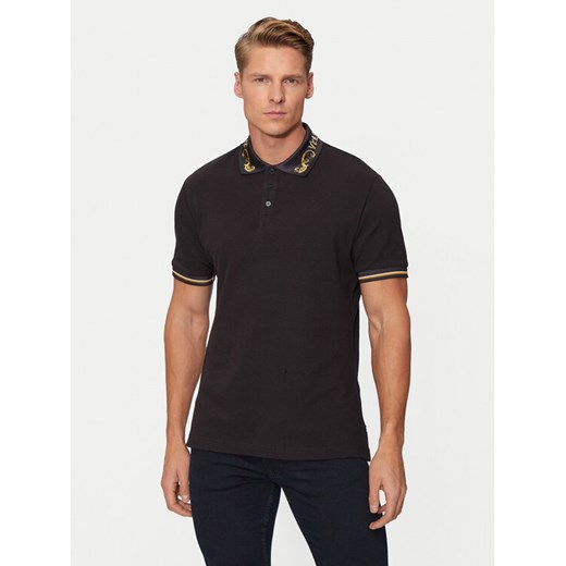 Versace Jeans Couture Polo 77GAGT06 Czarny Regular Fit ze sklepu MODIVO w kategorii T-shirty męskie - zdjęcie 182698963